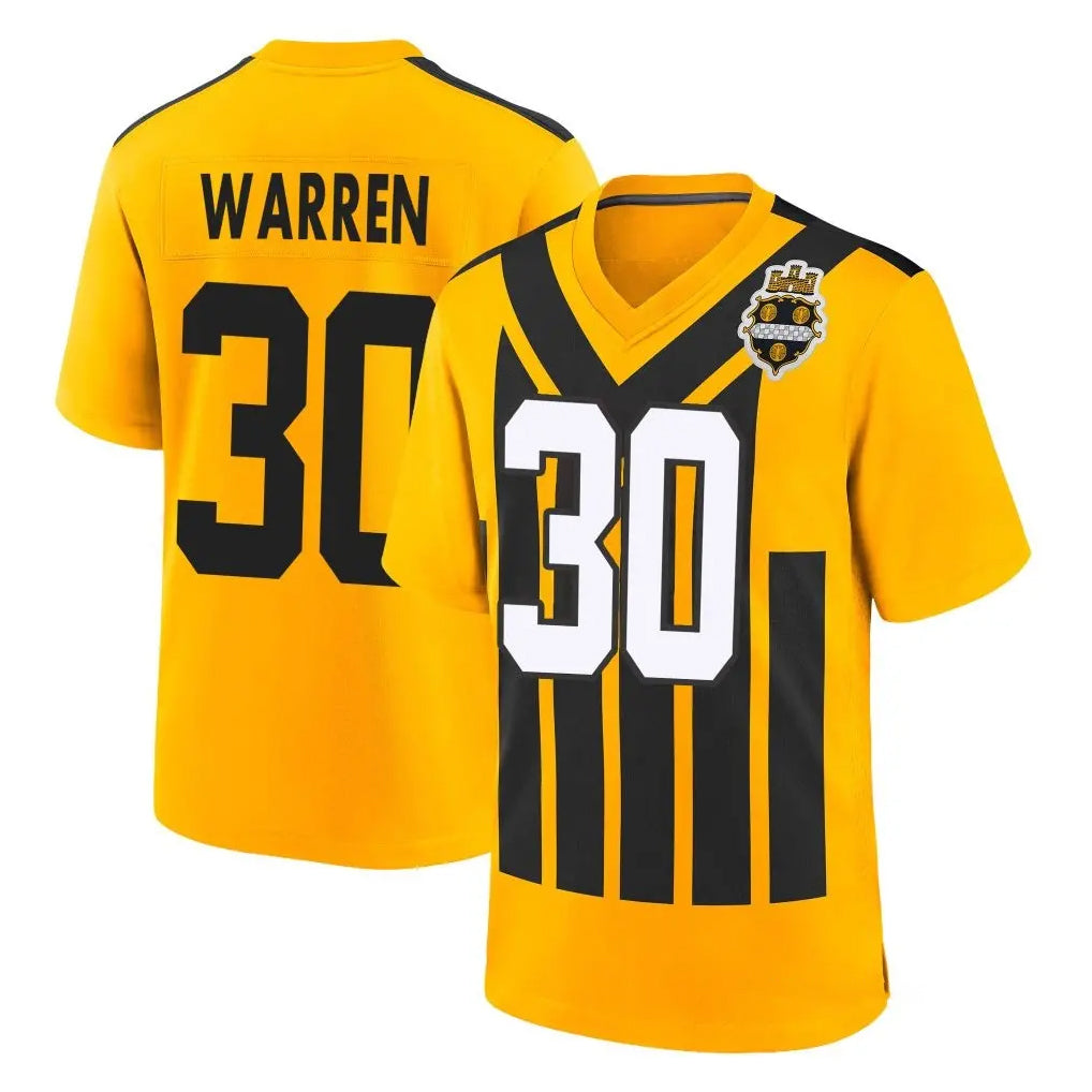 Kdoa P.Steelers #30 Jaylen Warren Player Gold Limited 1933 Throwback Home Game Stitched Jerseys