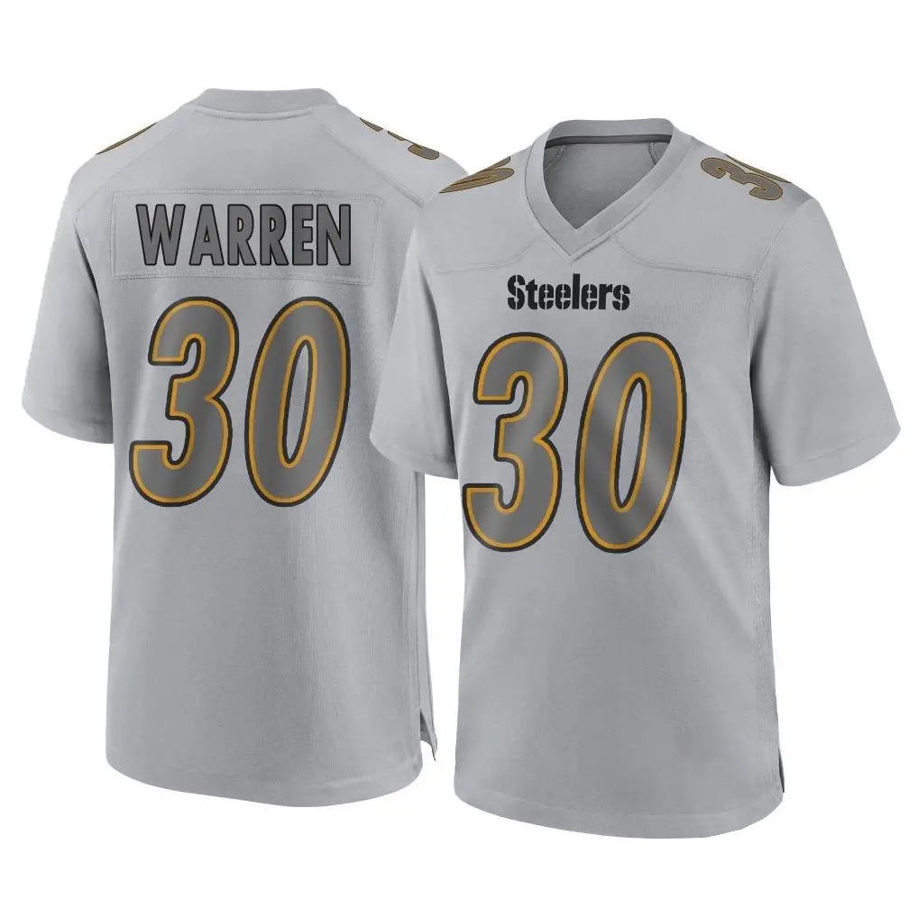 Kdoa P.Steelers #30 Jaylen Warren Player Gray Atmosphere Fashion Home Game Stitched Jerseys