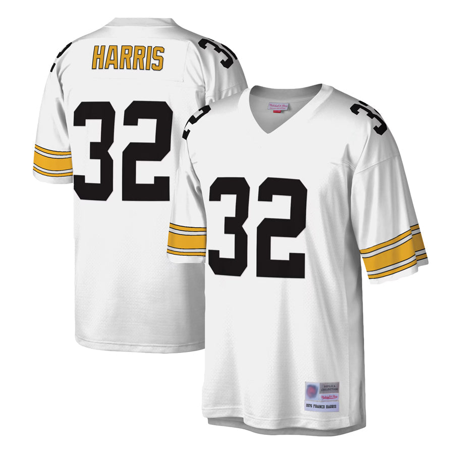 Kdoa P.Steelers #32 Franco Harris Player Mitchell & Ness White Legacy Replica Stitched Jerseys