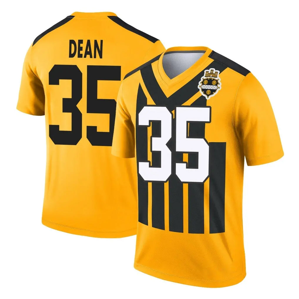 Kdoa P.Steelers #35 Jamel Dean Player Gold Legend Limited 1933 Throwback Performance Home Game Stitched Jerseys