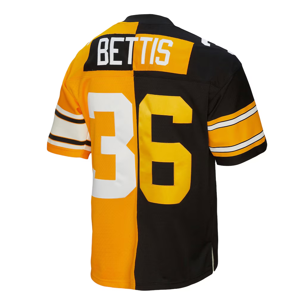 Kdoa P.Steelers #36 Jerome Bettis Mitchell & Ness BlackGold 1996 Split Legacy Replica Stitched Puhic Jersey