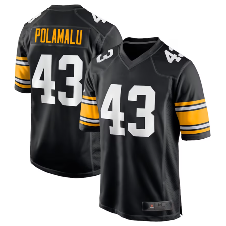 Kdoa P.Steelers #43 Troy Polamalu Black Retired Player Jersey American Stitched Jersey