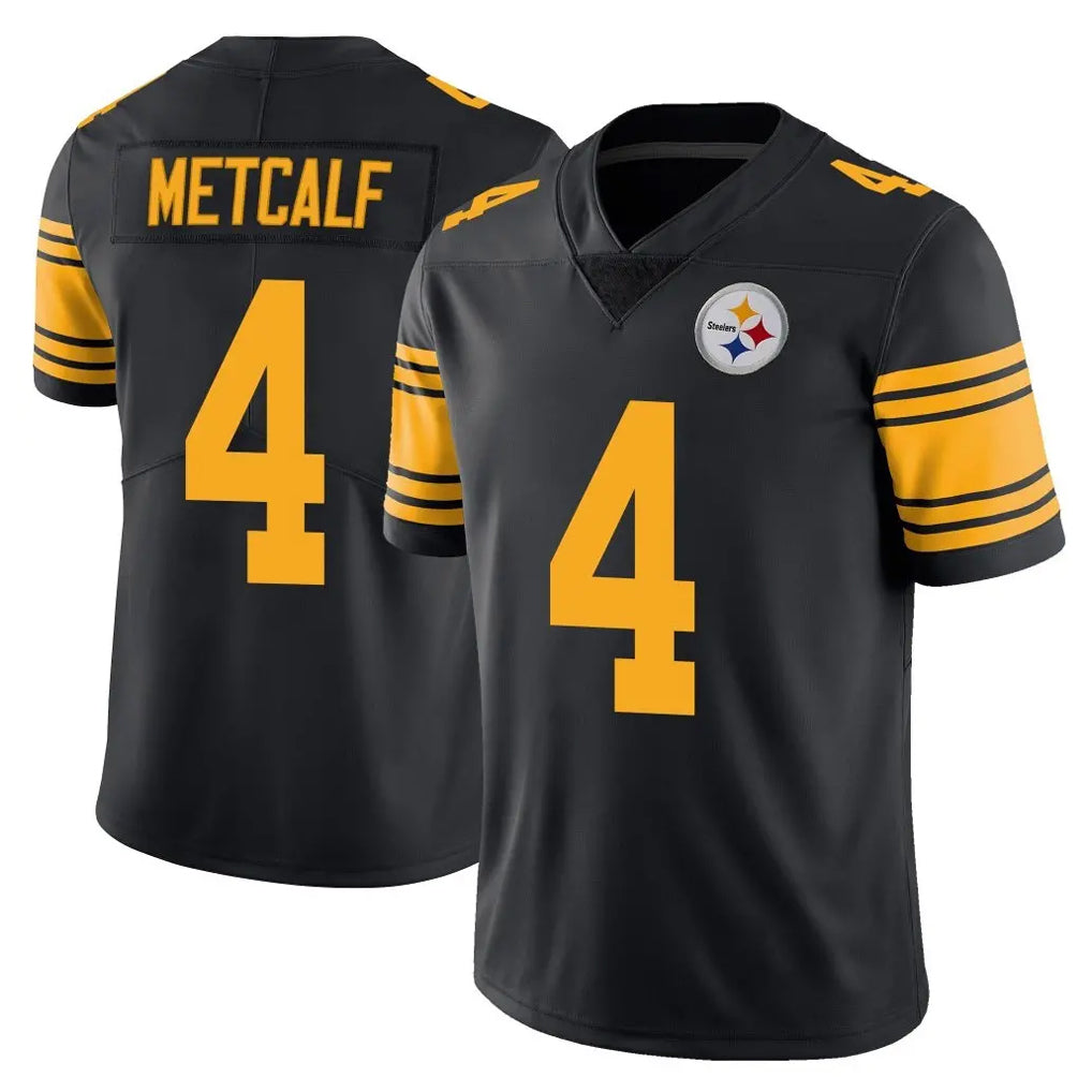 Kdoa P.Steelers #4 DK Metcalf Player Black Limited Color Rush Home Game Stitched Jerseys