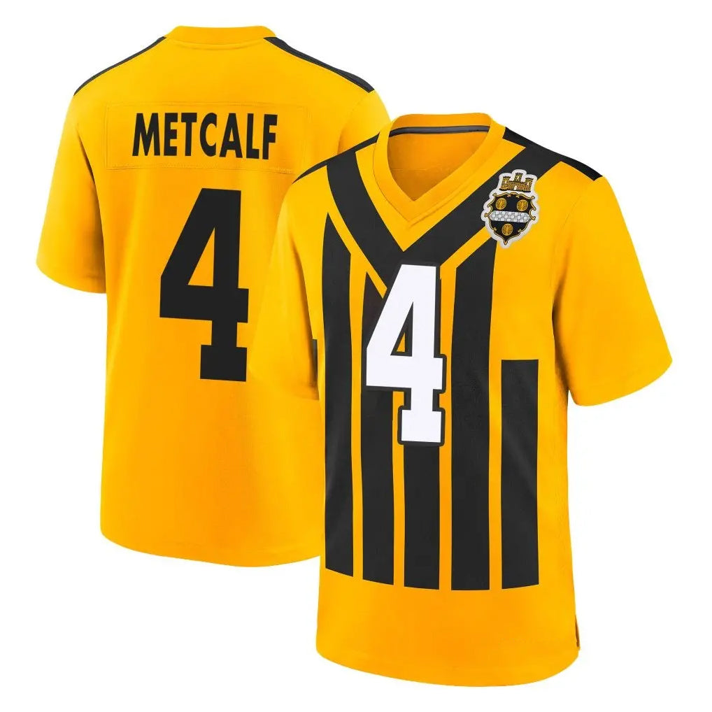 Kdoa P.Steelers #4 DK Metcalf Player Gold Limited 1933 Throwback Home Game Stitched Jerseys
