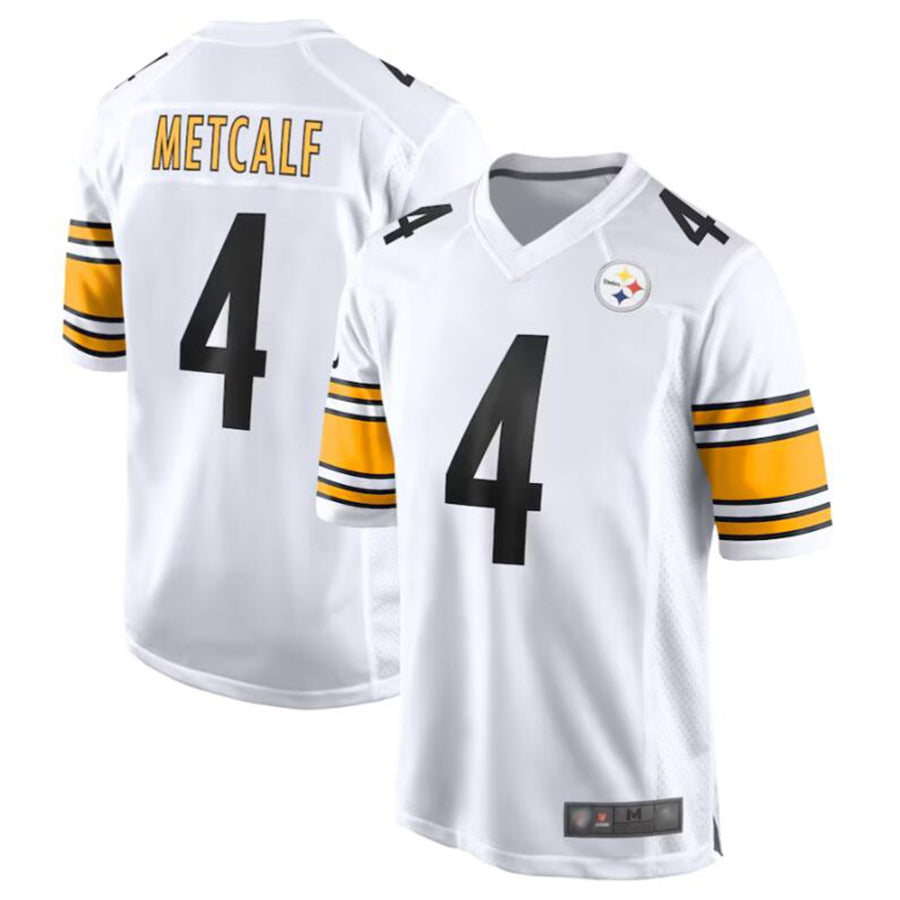 Kdoa P.Steelers #4 DK Metcalf Player White Game Replica Stitched Jerseys