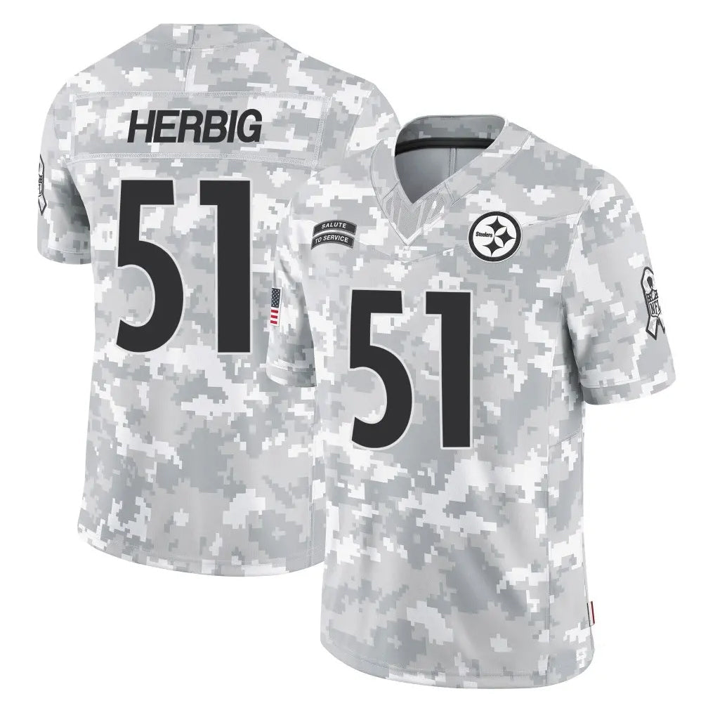 Kdoa P.Steelers #51 Nick Herbig Player Arctic Camo Limited Salute To Service Home Game Stitched Jerseys