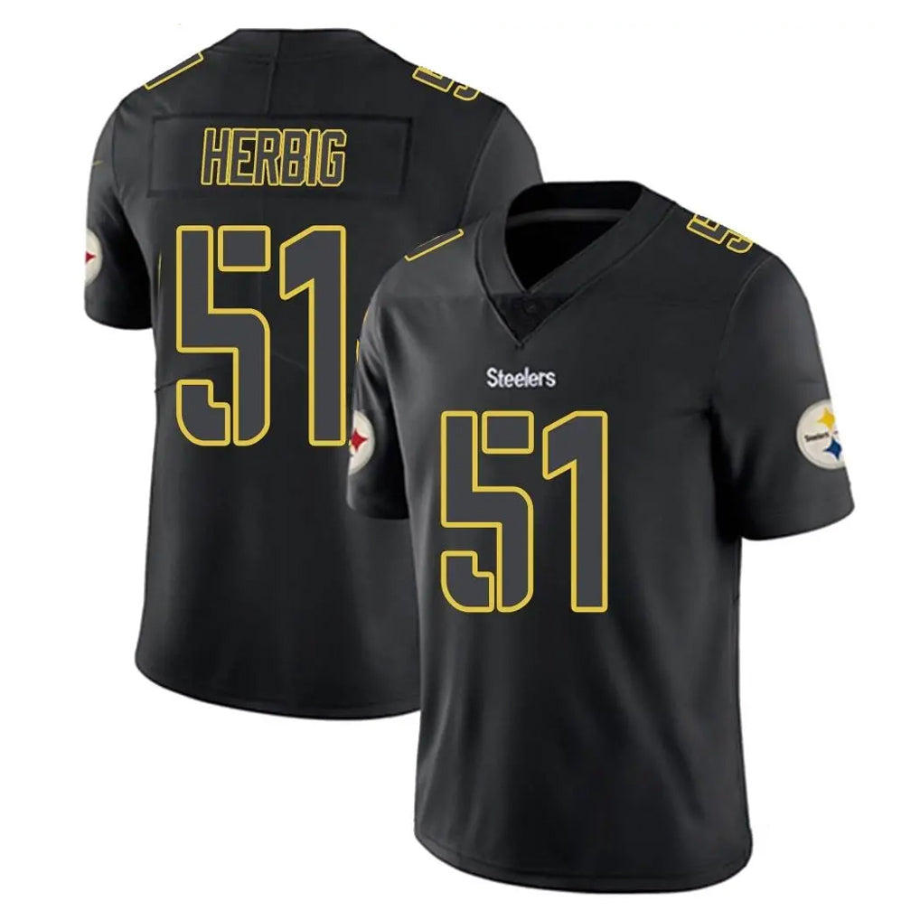 Kdoa P.Steelers #51 Nick Herbig Player Black Impact Limited Home Game Stitched Jerseys