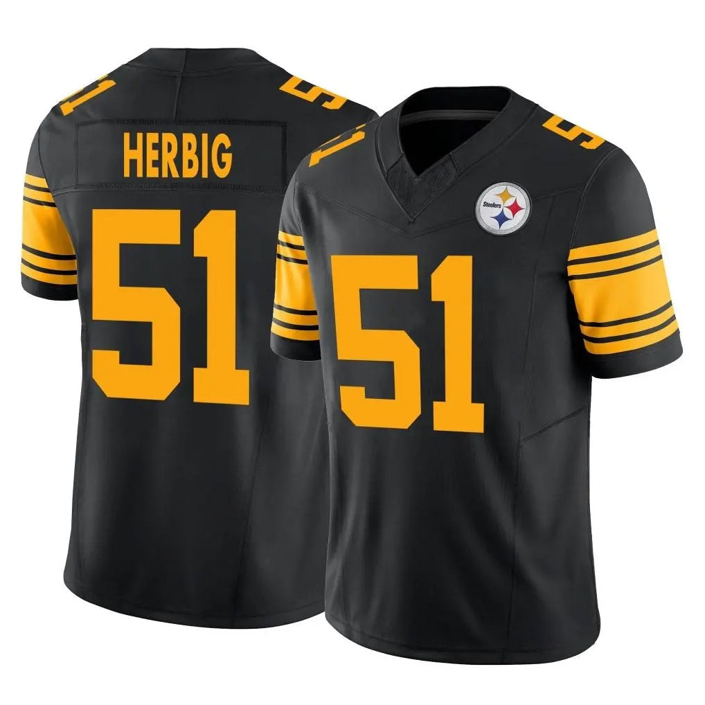 Kdoa P.Steelers #51 Nick Herbig Player Black Limited 2nd Alternate Vapor F.U.S.E. Home Game Stitched Jerseys