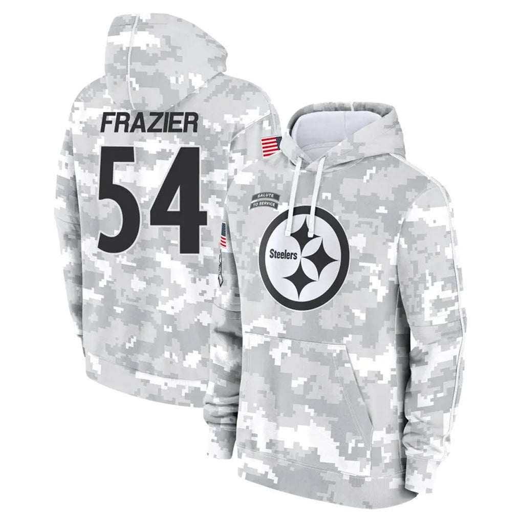Kdoa P.Steelers #54 Zach Frazier Player Arctic Camo Limited Salute to Service Pullover Hoodies Game Stitched Jerseys