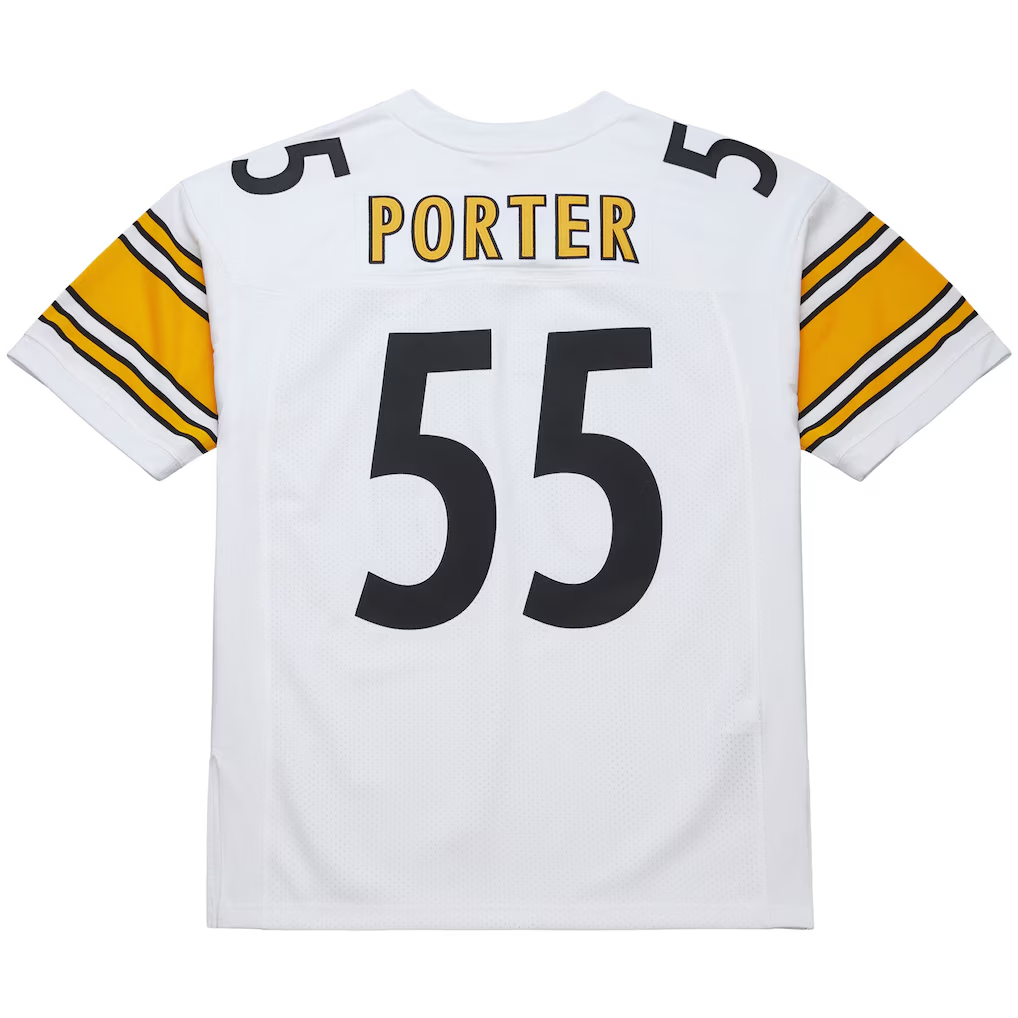 Kdoa P.Steelers #55 Joey Porter Mitchell & Ness White 2005 Authentic Throwback Retired Player Jersey Stitched Puhic