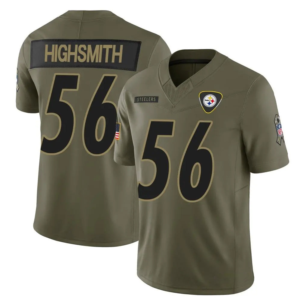 Kdoa P.Steelers #56 Alex Highsmith Player Olive 2025 Salute To Service Limited Home Game Stitched Jerseys