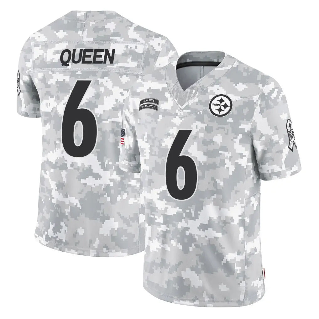Kdoa P.Steelers #6 Patrick Queen Player Arctic Camo Limited Salute To Service Home Game Stitched Jerseys