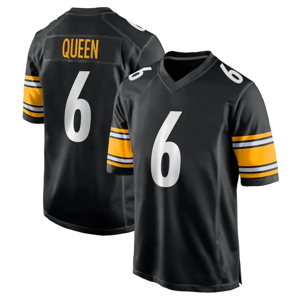 Kdoa P.Steelers #6 Patrick Queen Player Black Home Game Stitched Jerseys