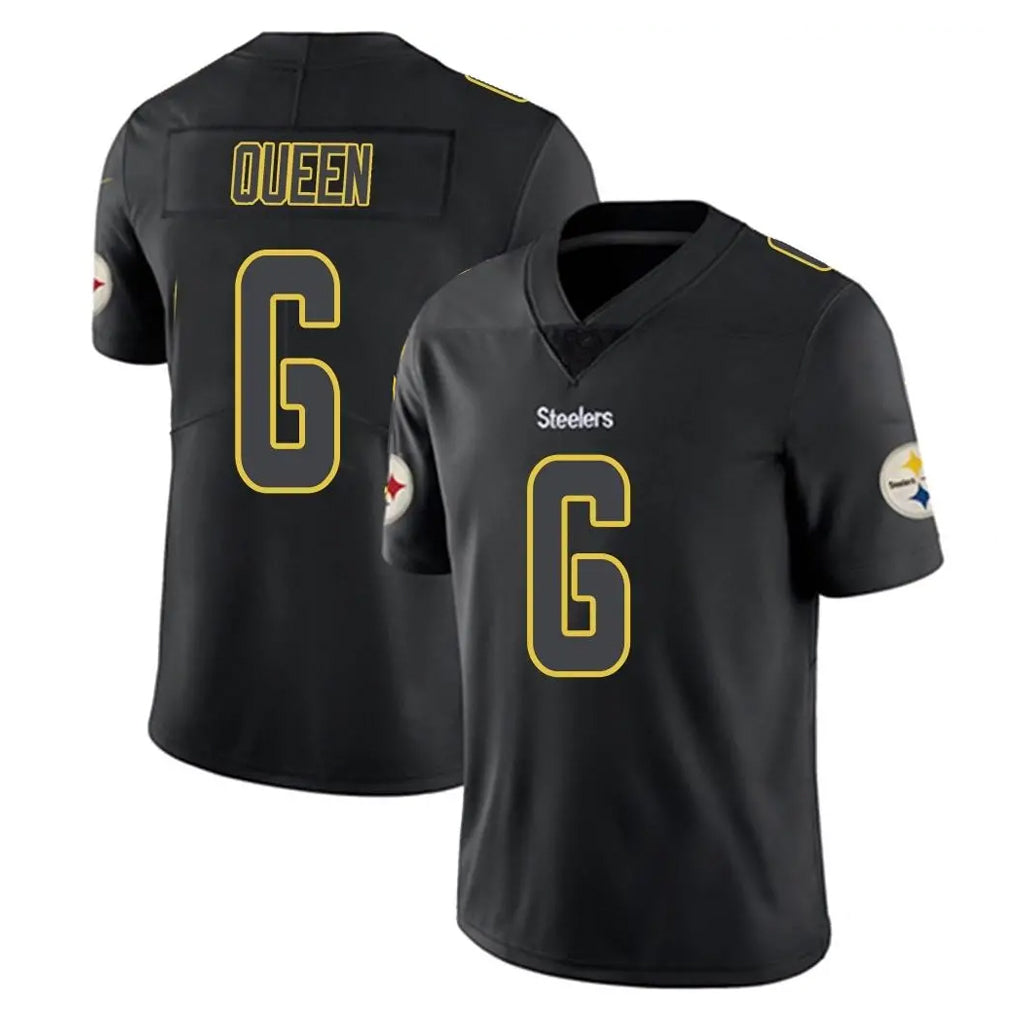 Kdoa P.Steelers #6 Patrick Queen Player Black Impact Limited Home Game Stitched Jerseys