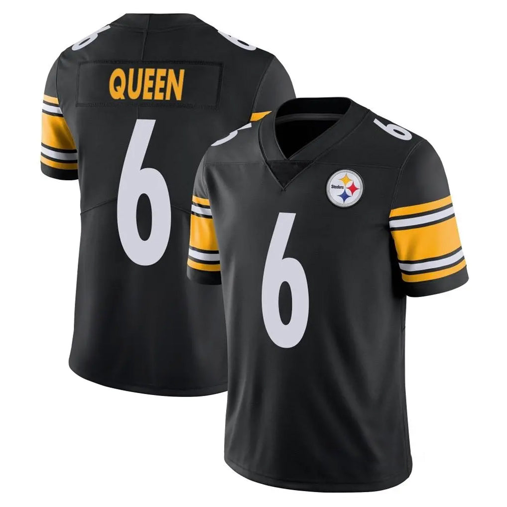Kdoa P.Steelers #6 Patrick Queen Player Black Limited Vapor Untouchable Home Game Stitched Jerseys