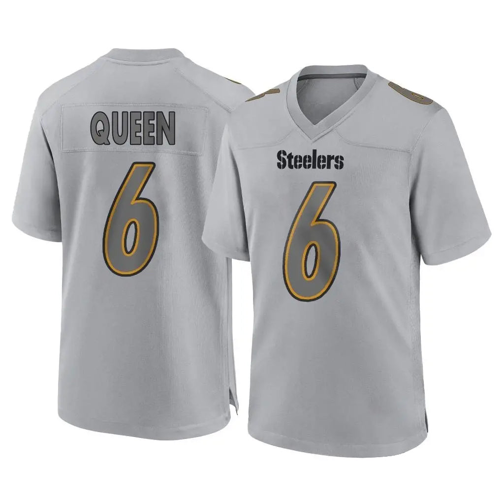 Kdoa P.Steelers #6 Patrick Queen Player Gray Atmosphere Fashion Home Game Stitched Jerseys