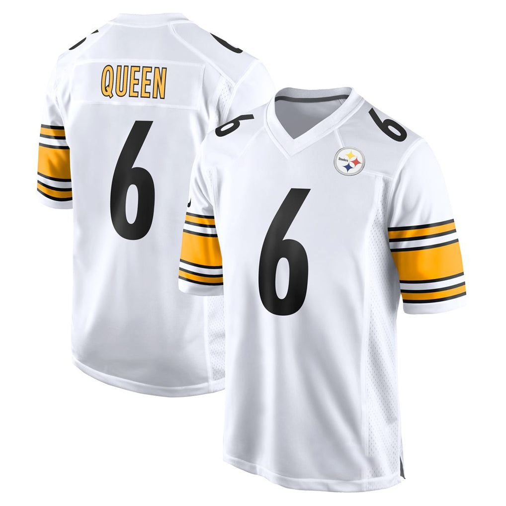 Kdoa P.Steelers #6 Patrick Queen Player White Home Game Stitched Jerseys