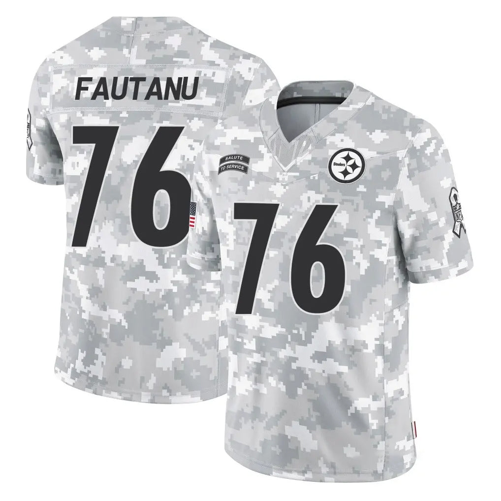 Kdoa P.Steelers #76 Troy Fautanu Player Arctic Camo Limited Salute To Service Home Game Stitched Jerseys