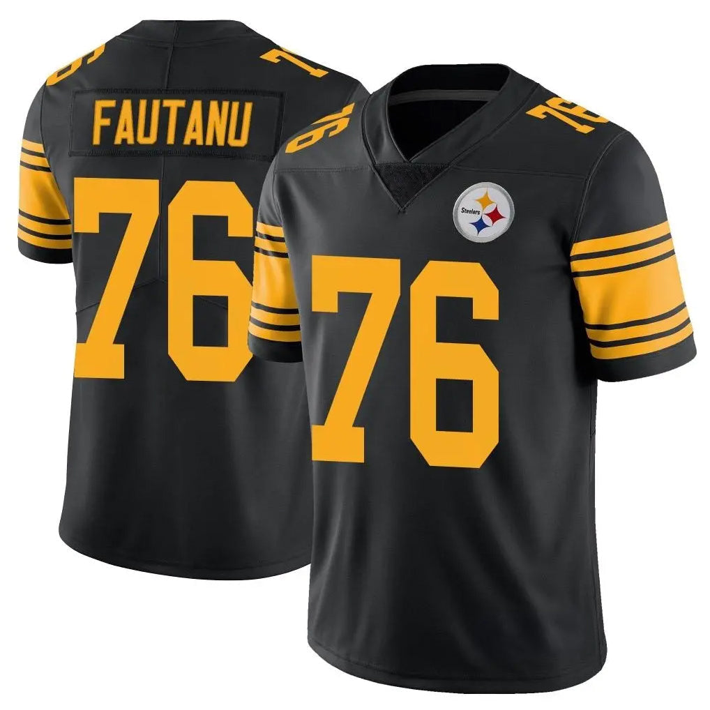 Kdoa P.Steelers #76 Troy Fautanu Player Black Limited Color Rush Home Game Stitched Jerseys