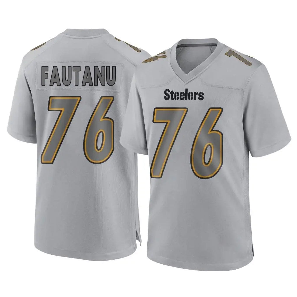 Kdoa P.Steelers #76 Troy Fautanu Player Gray Atmosphere Fashion Home Game Stitched Jerseys