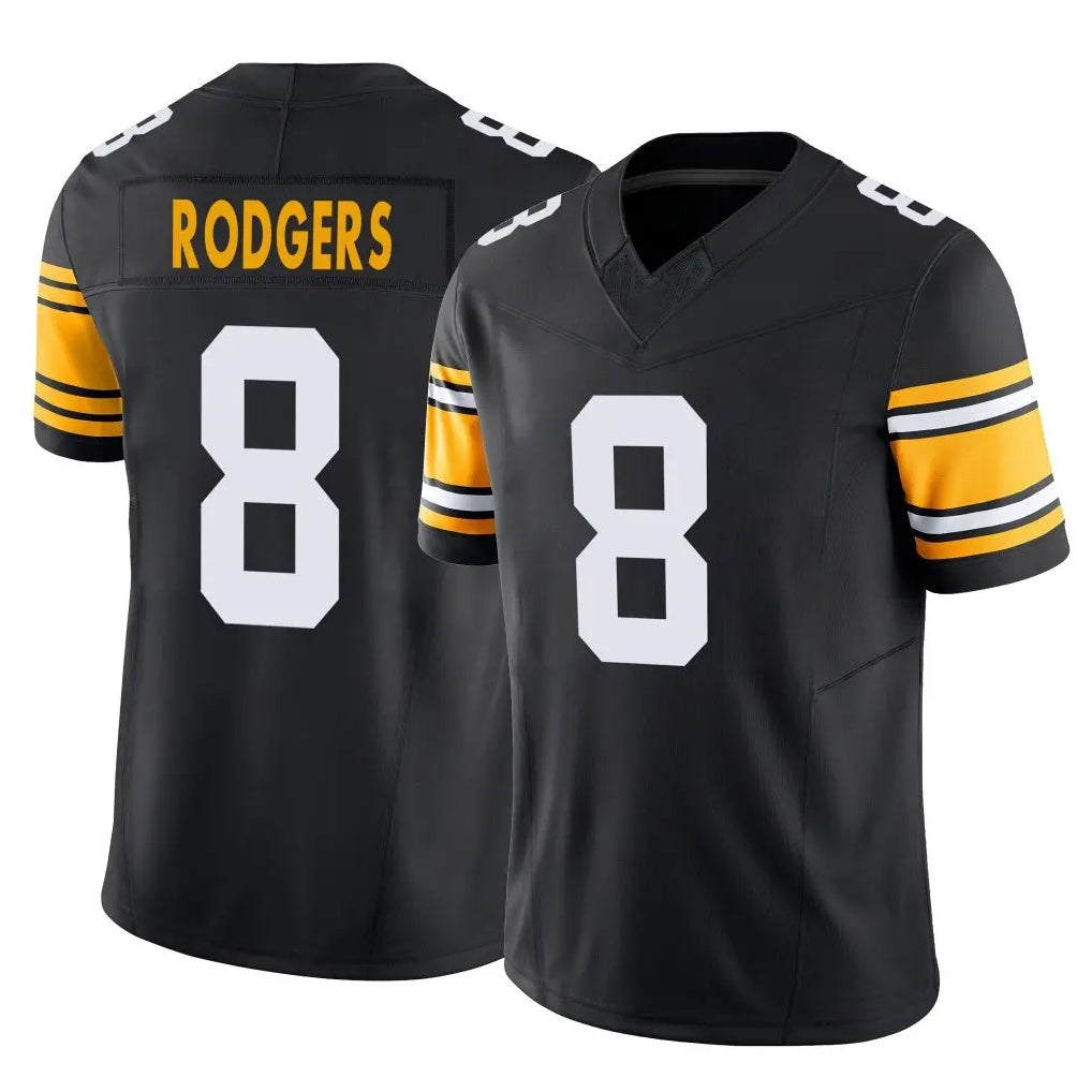 Kdoa P.Steelers #8 Aaron Rodgers Player Black Limited Alternate Vapor F.U.S.E. Home Game Stitched Jerseys