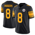 Kdoa P.Steelers #8 Aaron Rodgers Player Black Limited Color Rush Home Game Stitched Jerseys