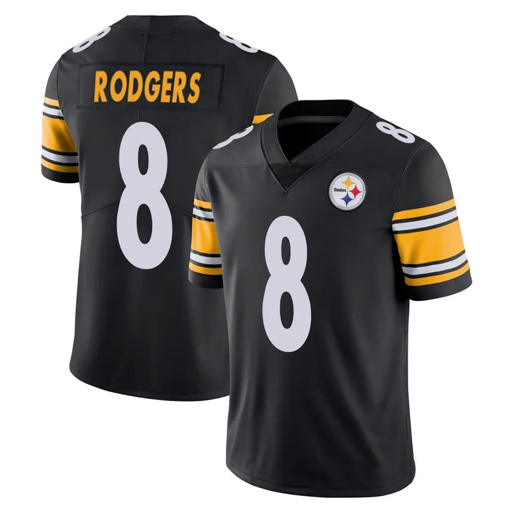 Kdoa P.Steelers #8 Aaron Rodgers Player Black Limited Vapor Untouchable Home Game Stitched Jerseys