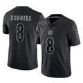Kdoa P.Steelers #8 Aaron Rodgers Player Black Reflective Limited Home Game Stitched Jerseys