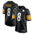Kdoa P.Steelers #8 Aaron Rodgers Player Black Replica Game Stitched Jerseys