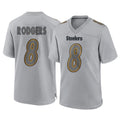 Kdoa P.Steelers #8 Aaron Rodgers Player Gray Atmosphere Fashion Home Game Stitched Jerseys