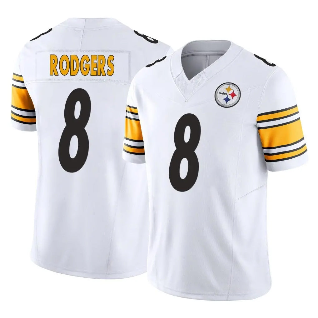 Kdoa P.Steelers #8 Aaron Rodgers Player White Limited Vapor F.U.S.E. Home Game Stitched Jerseys