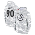 Kdoa P.Steelers #90 T.J. Watt Player Arctic Camo Limited Salute to Service Pullover Hoodies Game Stitched Jerseys
