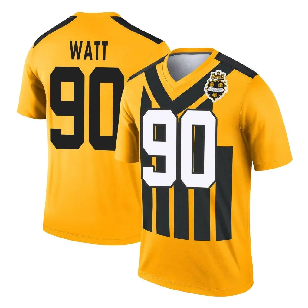 Kdoa P.Steelers #90 T.J. Watt Player Gold Legend Limited 1933 Throwback Performance Home Game Stitched Jerseys
