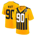 Kdoa P.Steelers #90 T.J. Watt Player Gold Limited 1933 Throwback Home Game Stitched Jerseys
