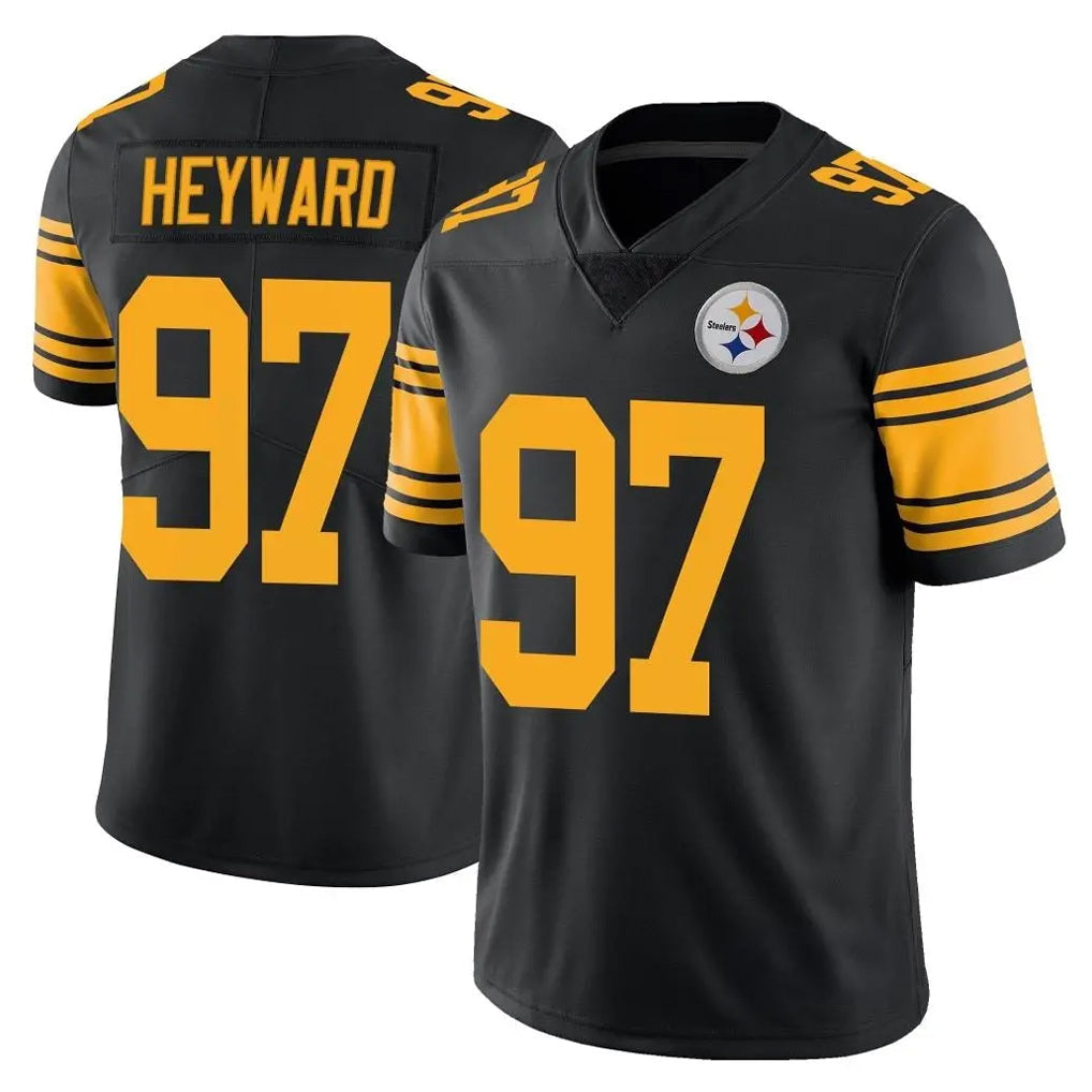 Kdoa P.Steelers #97 Cameron Heyward Player Black Limited Color Rush Home Game Stitched Jerseys