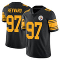 Kdoa P.Steelers #97 Cameron Heyward Player Black Limited Color Rush Home Game Stitched Jerseys