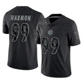 Kdoa P.Steelers #99 Derrick Harmon Player Black Reflective Limited Home Game Stitched Jerseys