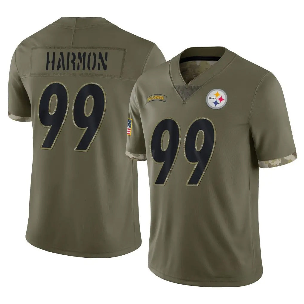 Kdoa P.Steelers #99 Derrick Harmon Player Olive Limited Salute To Service Home Game Stitched Jerseys