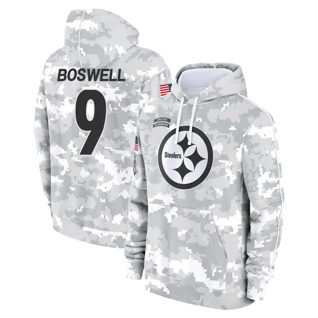 Kdoa P.Steelers #9 Chris Boswell Player Arctic Camo Limited Salute to Service Pullover Hoodies Game Stitched Jerseys