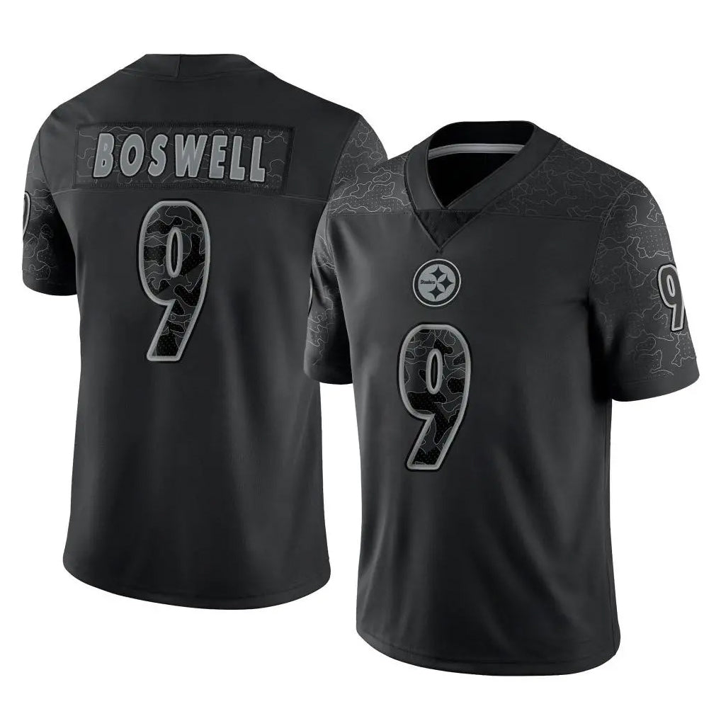 Kdoa P.Steelers #9 Chris Boswell Player Black Reflective Limited Home Game Stitched Jerseys