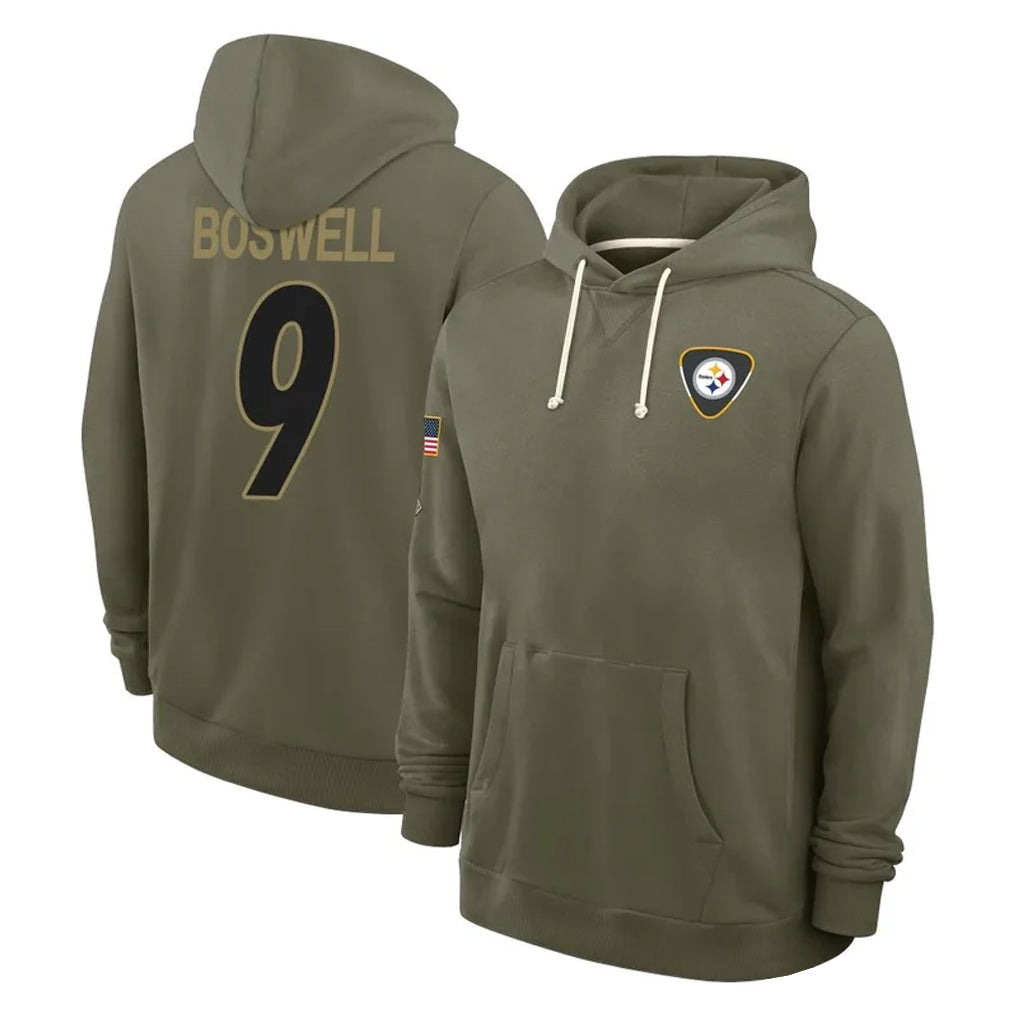 Kdoa P.Steelers #9 Chris Boswell Player Olive Salute to Service Pullover Hoodies Limited Stitched Jerseys