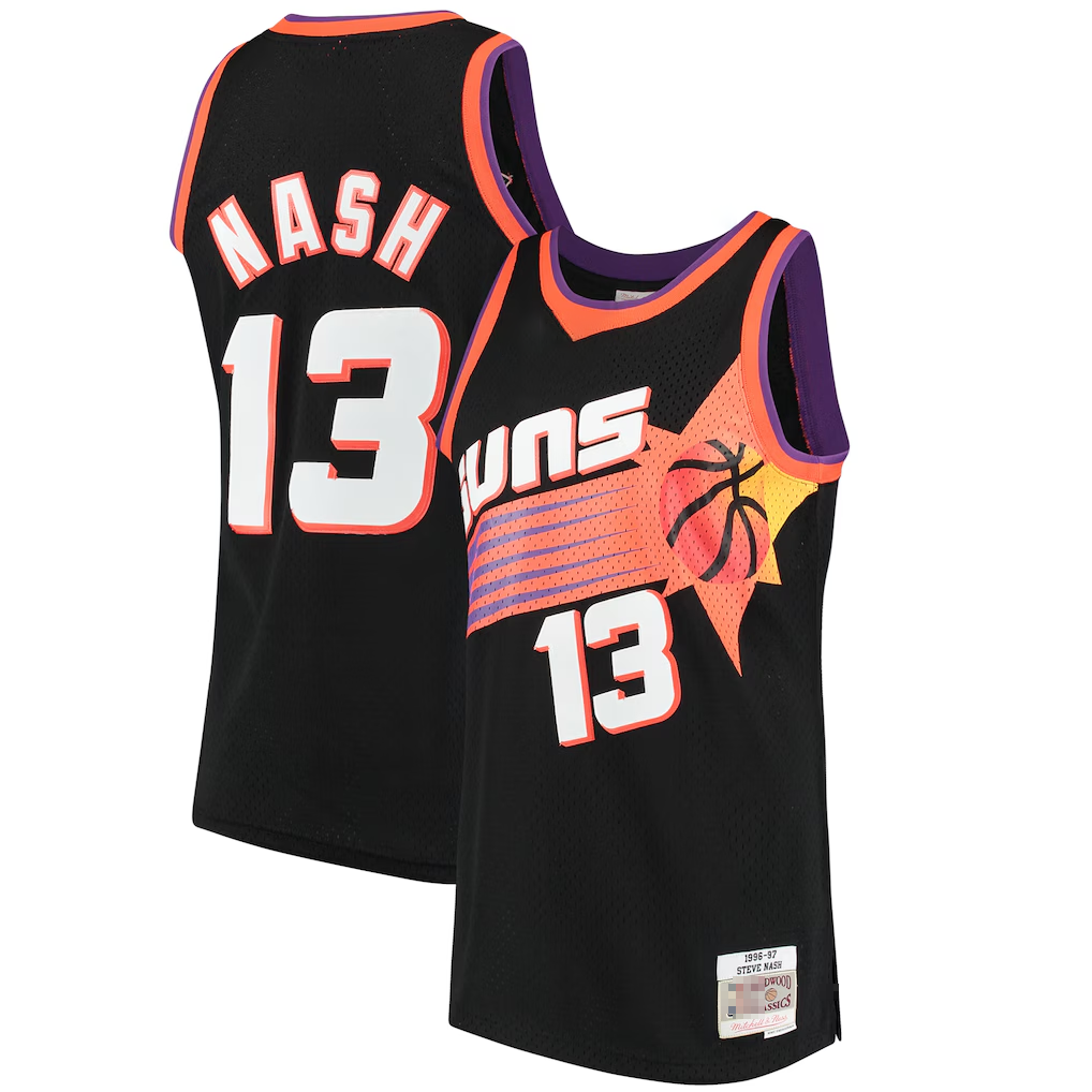 Kdoa P.Sunss #13 Steve Nash Mitchell & Ness Black 1996-1997 Hardwood Classics Swingman Jerseys