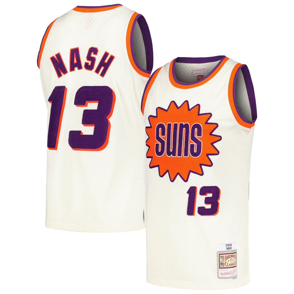 Kdoa P.Sunss #13 Steve Nash Mitchell & Ness Cream Chainstitch Swingman Jerseys