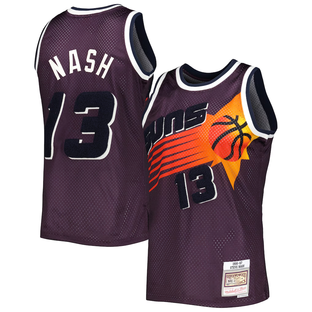 Kdoa P.Sunss #13 Steve Nash Mitchell & Ness Purple 1996-1997 Hardwood Classics Off-Court Swingman Jerseys