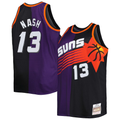 Kdoa P.Sunss #13 Steve Nash Mitchell & Ness PurpleBlack Big & Tall Hardwood Classics 1996-1997 Split Swingman Jerseys