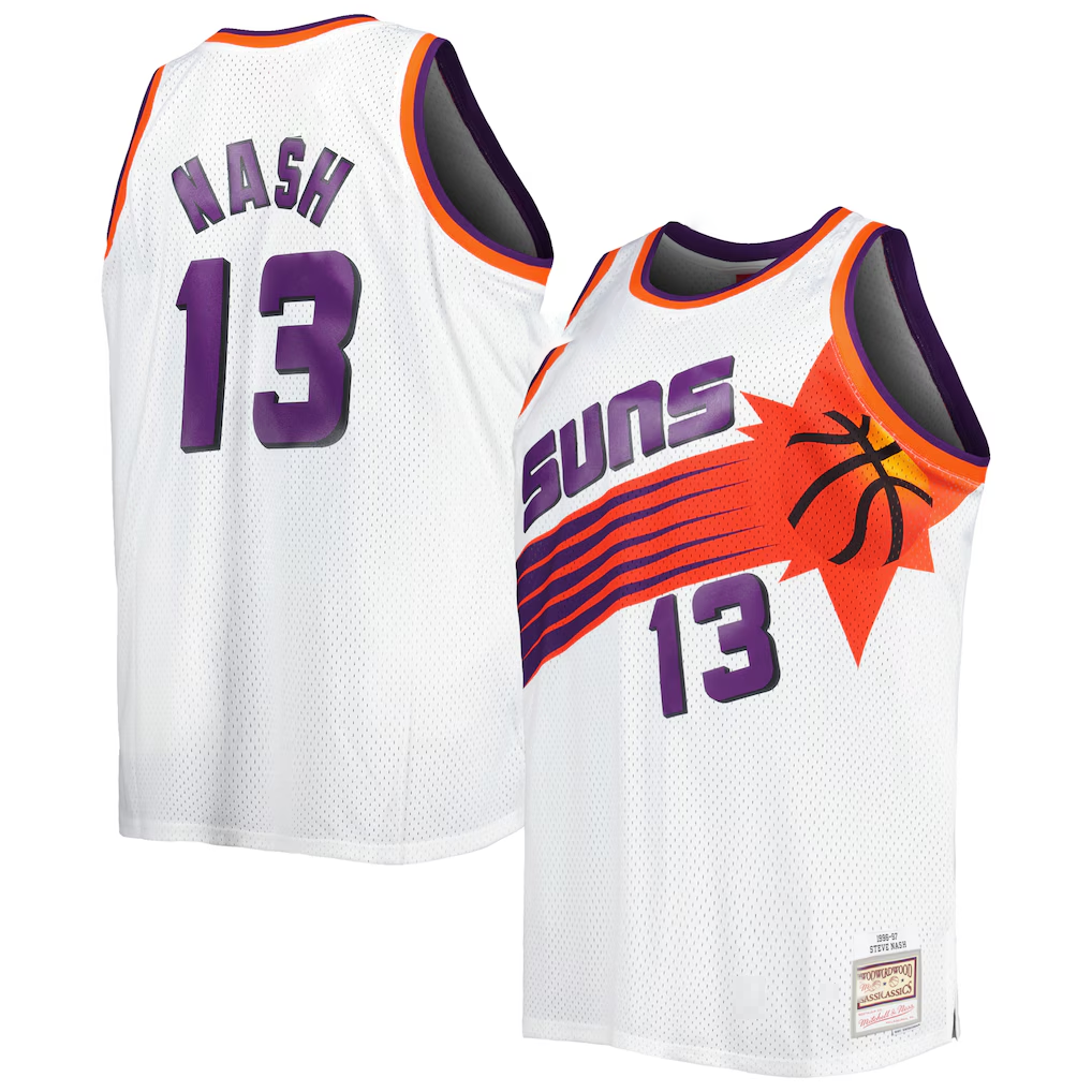 Kdoa P.Sunss #13 Steve Nash Mitchell & Ness White Big & Tall Hardwood Classics 1996-1997 Swingman Jerseys