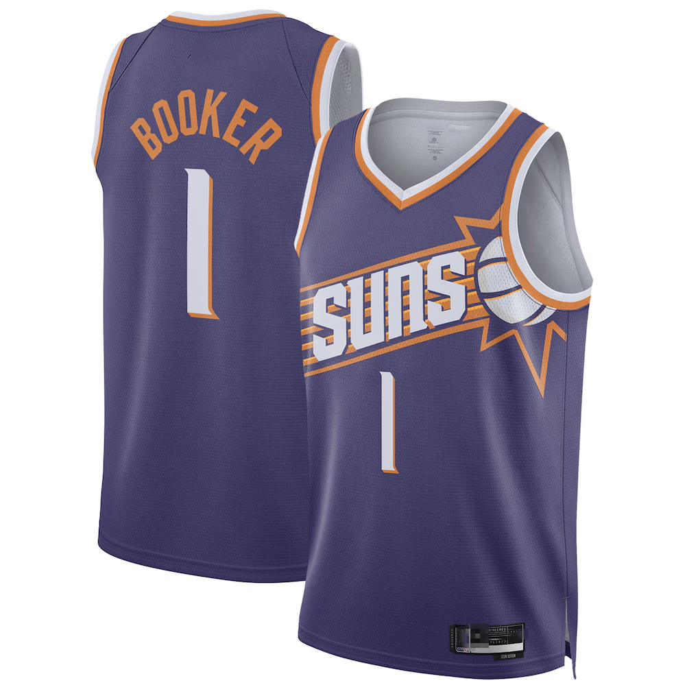 Kdoa P.Sunss #1 Devin Booker Purple Swingman Jerseys - Icon Edition