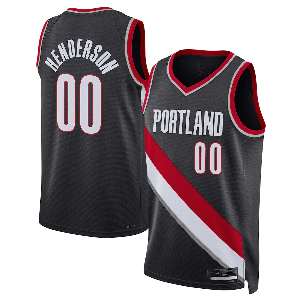 Kdoa PT.Blazers #00 Scoot Henderson Black 2023 NBA Draft Swingman Jerseys - Icon Edition
