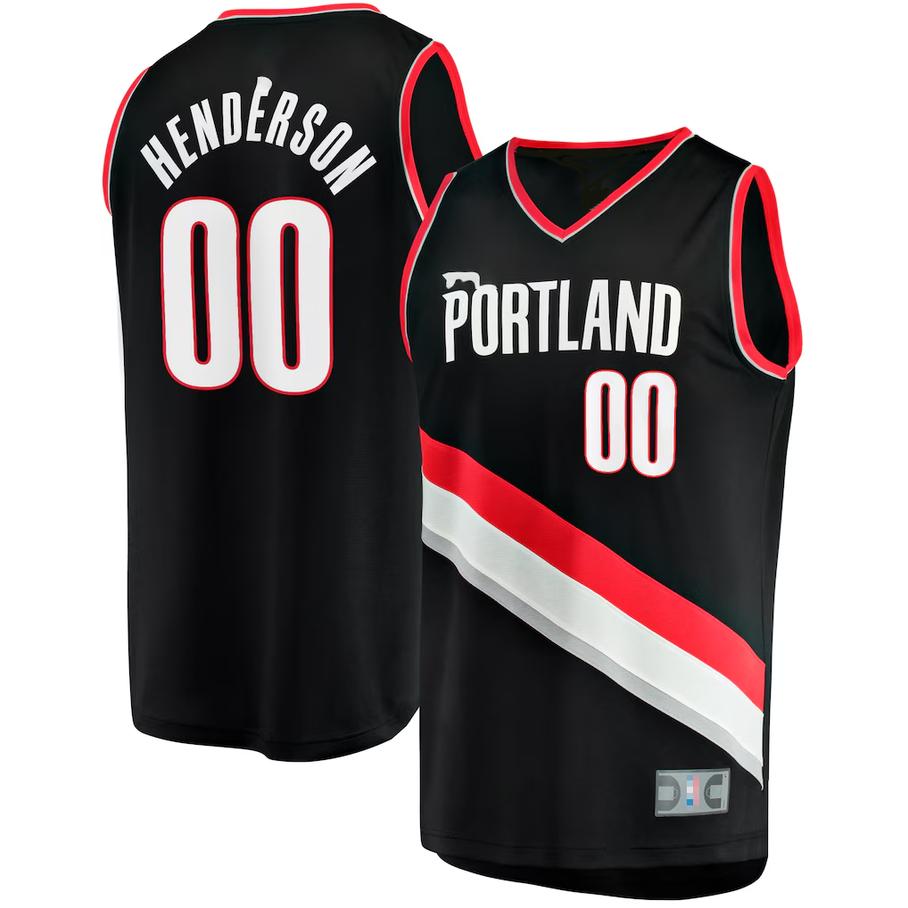 Kdoa PT.Blazers #00 Scoot Henderson Fanatics Black Fast Break Replica Jerseys - Icon Edition