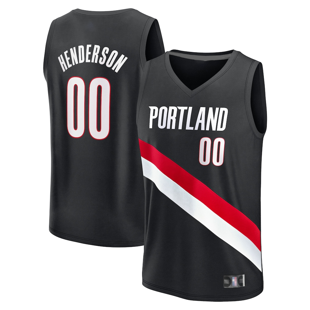 Kdoa PT.Blazers #00 Scoot Henderson Fanatics Black Fast Break Replica Jerseys - Icon Edition